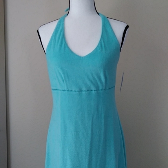 NEW Erika Taylor Intimates Halter Dress / Beach Cover Up Terrycloth S Green - Picture 6 of 16
